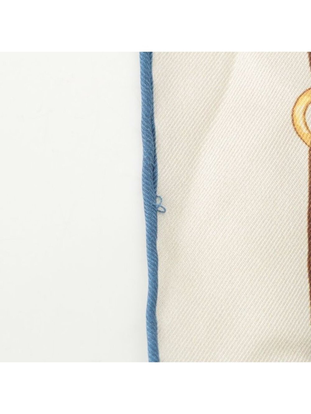 Celine Silk Triomphe Logo Chain Pattern Large Scarf Ivory Blue - Picture 7 of 9